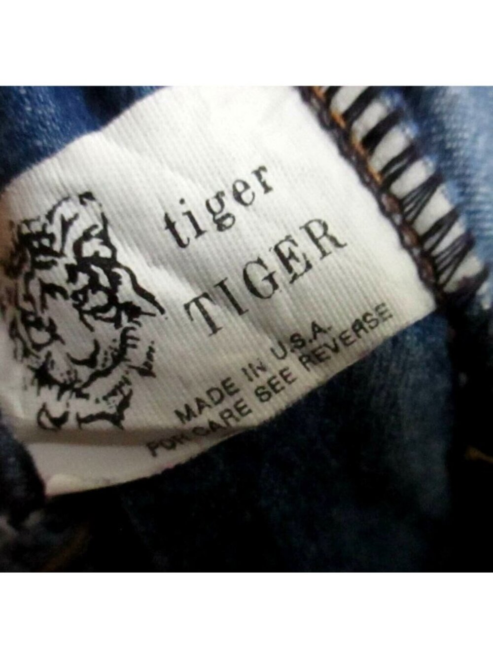 True Vintage Boho Jeans Size 15 Jr 80's 30x31 Tiger USA High-Waisted Denim Jeans
